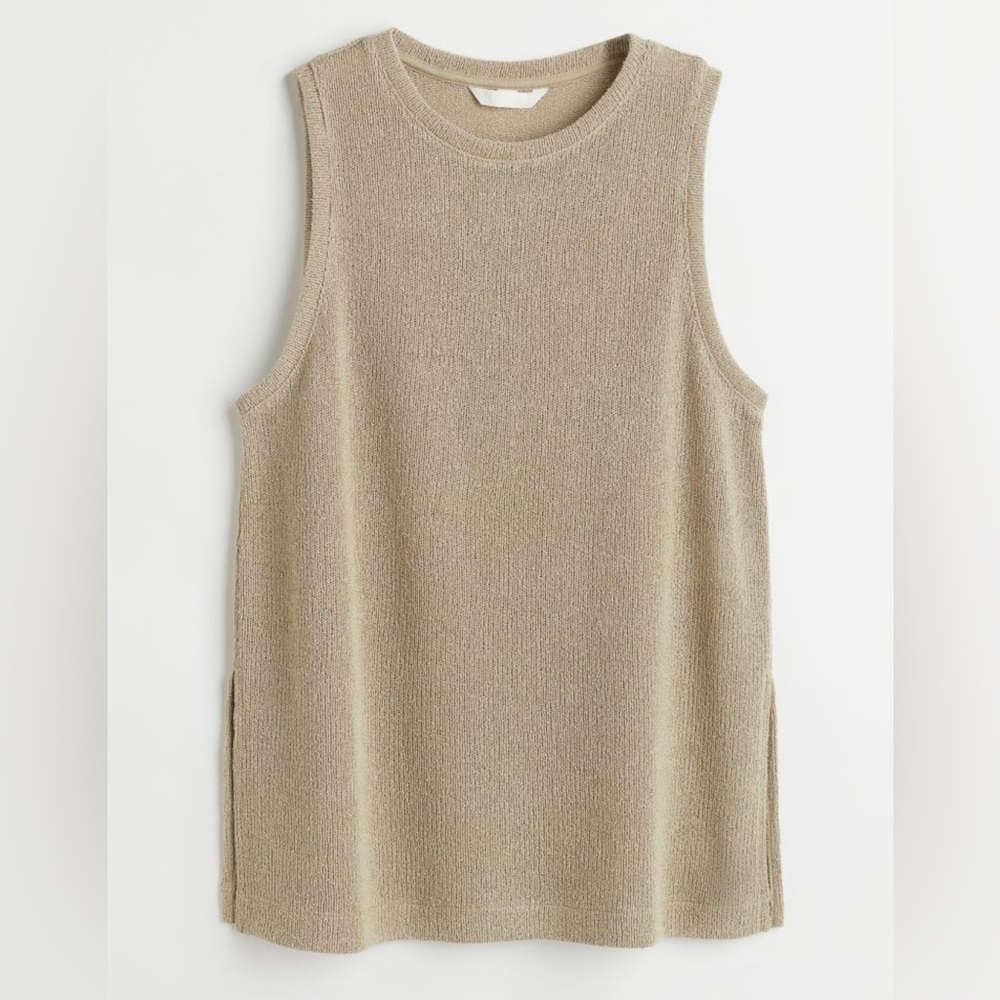 H&M Tan Knit Tank Top and Knit Shorts Set